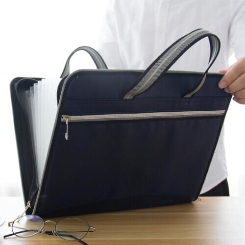 Business zipper waterproof insert file bag 12 layers Oxford cloth organ bag a4 test paper folder