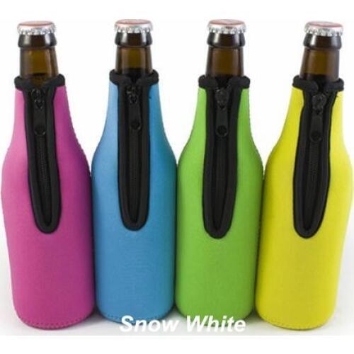 Customized LOGO Beer Bottle Holders Neoprene Stubby Beer For Beer Wine With Zipper For Bar And Restaurant