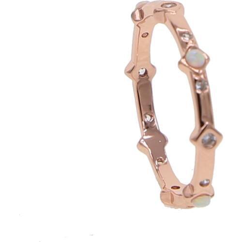 Elegance NICE girl jewelry eternity cz opal band engagement minimalist delicate top quality rose gold color women rings fashion