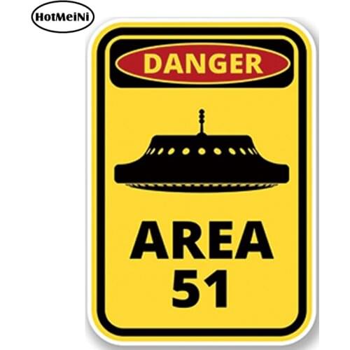 HotMeiNi 13cm x 8cm Car Styling Danger Area 51 Vinyl Decal Reflective Car Motorcycle Stickers Waterproof Window Accessories