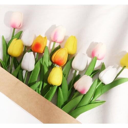 1PCS Tulip Artificial Flower Real Touch Artificial Bouquet Fake Flower for Wedding Party Decorations Home Decor