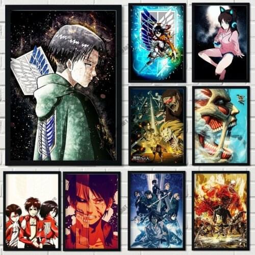 Attack on Titan Eren Jager Anime Canvas Painting Wall Art Nordic Posters and Prints Wall Pictures for Living Kids Room Decor