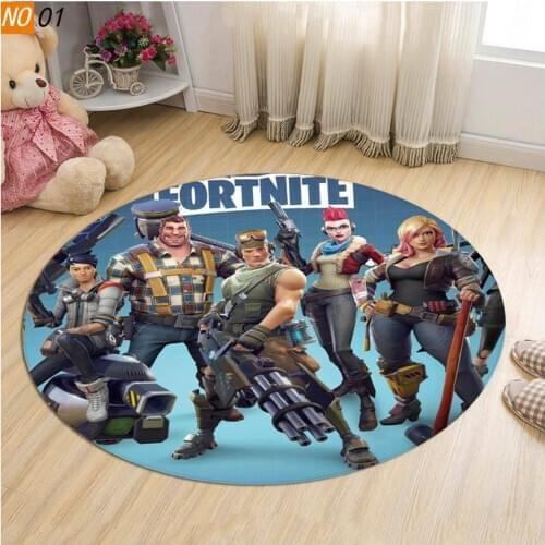Fortnite Round Floor Mat 3D Printing Bedroom Carpet Living Room Bathroom Non-slip Mat Movies & TV Figures Household Products