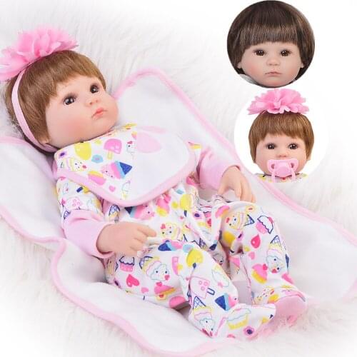Pretty girl Kelly bebes reborn 43cm silicone reborn baby dolls toys for children birthday gift playmate newborn baby doll