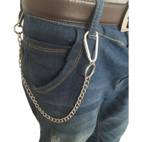 Metal Wallet Belt Chain Rock Punk Trousers Hipster Pant Jean Keychain Silver Ring Clip Keyring MenJewelry