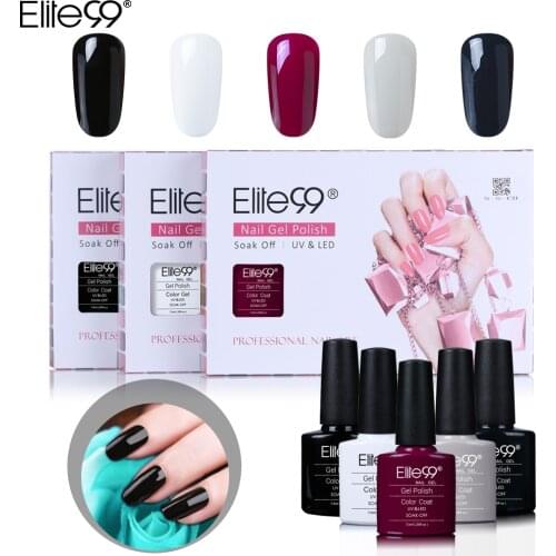 Elite99 7.3ML Gel Nail Polish kit Pure Colors 5pcs/lot Gift Set Hybrid Nail Gel Lacquer Esmalte Nails Design Gel Polish with box