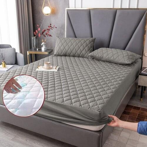 1PC Waterproof grey mattress cover for bed 1.5 1.8x2M home baby skin-friendly sleeping mattress pad breathable dustproof cover