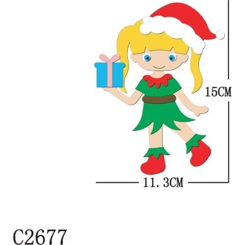 New Christmas Girl Wooden Die Scrapbooking C2677 Cutting Dies Multiple Sizes