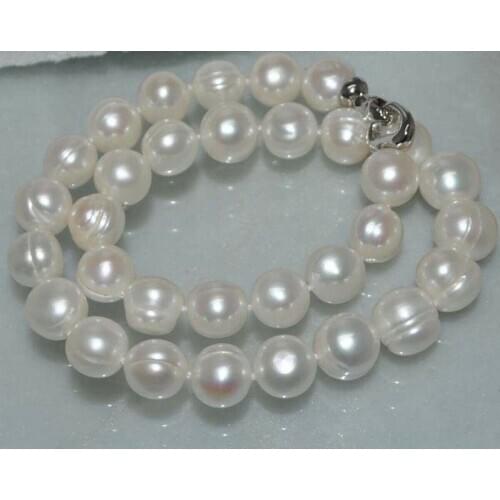 AAA Natural Huge White 12-14mm Cultured Freshwater Pearl Necklace 18"