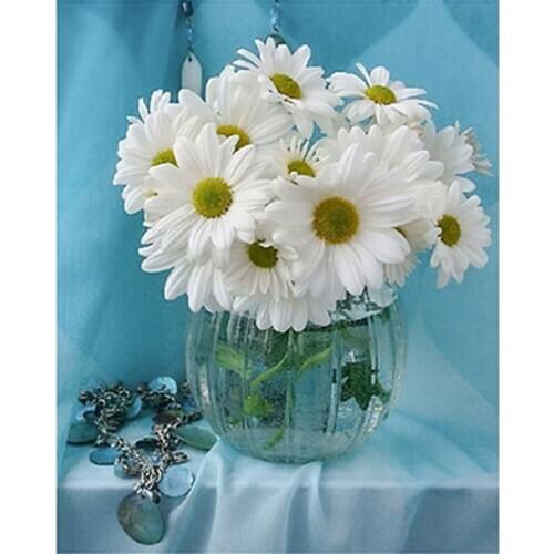 Full Diamond 5D DIY Diamond Painting "White Daisy And Bracelet" Embroidery Cross Stitch Rhinestone Mosaic Painting Gift