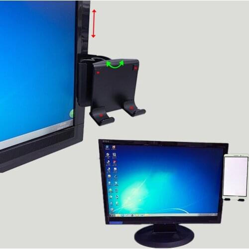Portable Universal Interactive Monitor Phone Stand Bracket Clip On Monitor Side Mount For Laptop Mobile Phone Holder Non Slip