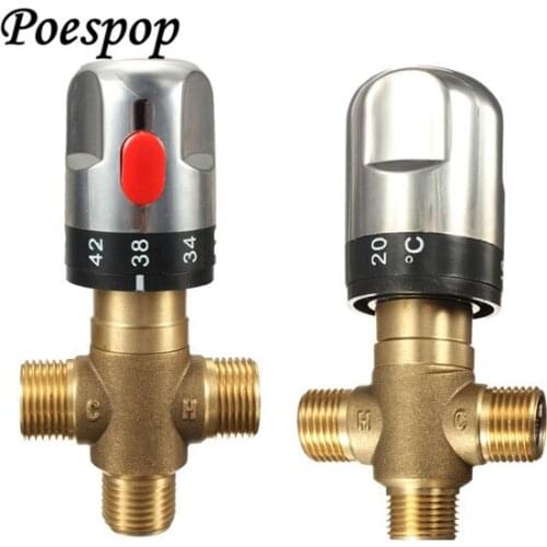 POSEPOP High Quality Brass Thermostatic Mixing Valve Bathroom Faucet Temperature Mixer Control Thermostatic Valve