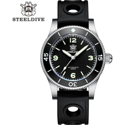 SD1952 STEELDIVE Mens Diving Watch Sapphire Glass Japan NH35 Ceramic Bezel Super Luminous 300M 41MM Dial Waterproof Wristwatch