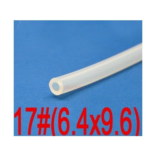 17# 6.4x9.6mm 6.4mm id 9.6mm od food grade silicone tube for Peristaltic Pump Creepage pump silicone hose Transparent tubing