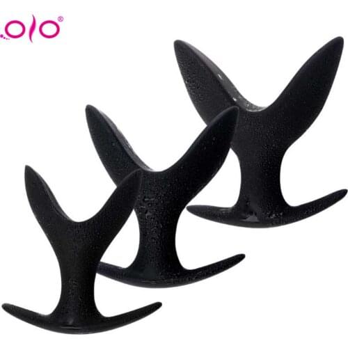 OLO Anal Flower Dilator Silicone Anal Speculum Unisex V-shaped Opening Hollow Butt Plug Adult Sex Toys Prostate Massager