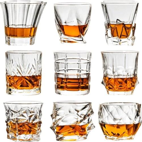 Crystal Glass Cup Whiskey Glasses Retro Classic Brandy Wine Glas Mug Bar Home Beer Juice Cocktail Cups Drinking Supplies