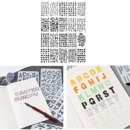 20Pcs Letter and Number Stencils DIY Drawing Templates Journal Stencils for