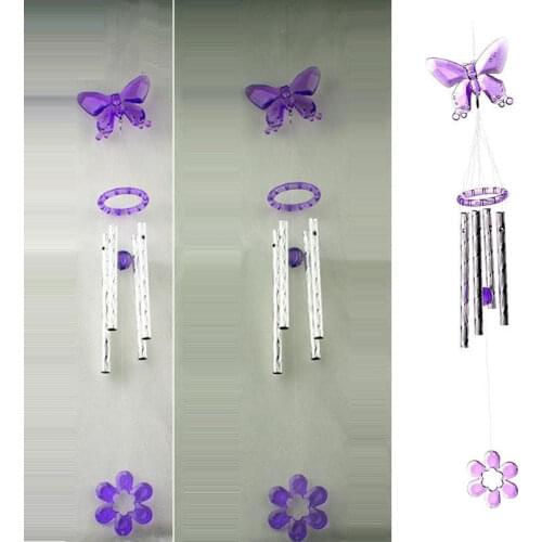 Wind Chimes Butterfly Outdoor Yard Garden Home Decor Ornament W/ Metal Tubes Garden Yard Hanging Home Decoration Baby Bed Door