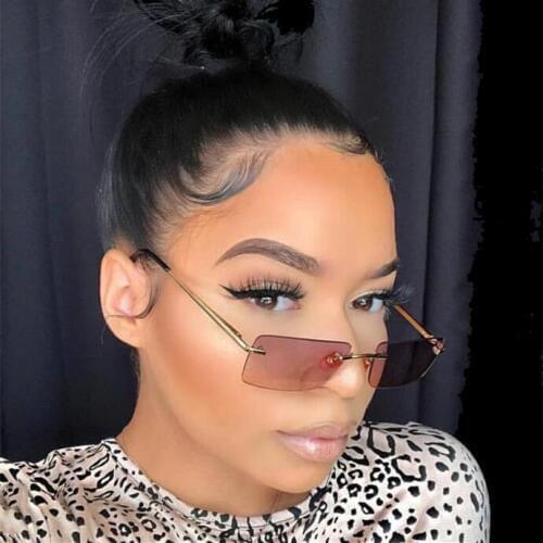 Vintage Rectangle Sunglasses Women Cat Eye Metal Frame 2021 Square Sun glasses For Men Unisex Party Pink Clear Lens Glasses New