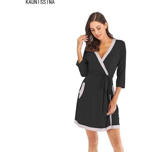 Women Sleepwear Nightwear Kimono Robe Solid Winter Autumn Casual Soft Bathrobe Belt Elegant Bathroom Spa Robes Lingerie Robe