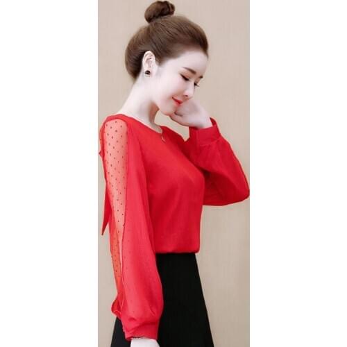 Off Shoulder Women Spring Autumn Style Chiffon Blouses Shirts Lady Casual Long Sleeve O-Neck Chiffon Blusas Tops ZZ0831