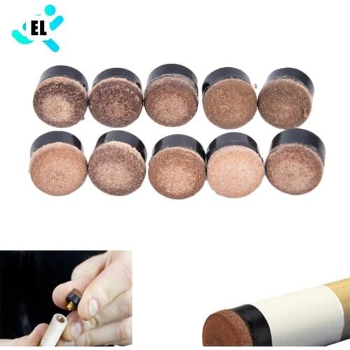 10pcs/set Screw On Cue Tips Billiard Replacement Screw-on Tips with Pool Cue Stick Ferrules 10mm