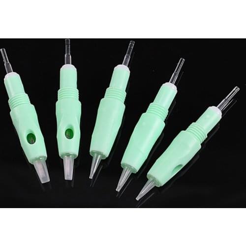 10Pcs Screw Microblading Cartridge Needles 8mm Green Permanent Makeup Tattoo Eyebrow Needles for Charme Princesse Tattoo Machine