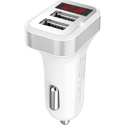 2.1A Dual USB Digital LED Voltage Current Display Car Charger Adapter For Phone