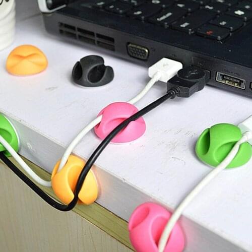 2.9*1.5cm Wire Cord Fixer Clip Data line Tidy Collation Tools Computer Accessories Portable USB Cable Organizer Clips 6pcs