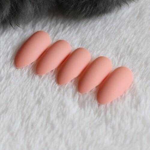 24pcs Classic fashion lady must Candy colors Matte false nails Orange