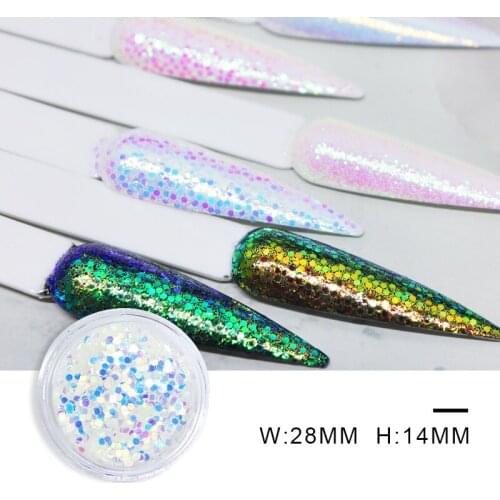 4Pcs Sparkly Mermaid Nail Art Sequins Aurora Mixed Size Hexagon Flakes Glitter For Nail Design Gel Polish Manicure Decorations
