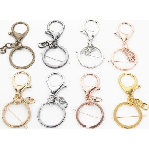 5pcs/lot Keychain Ring Lobster Clasp DIY Tail Extension Chain 70x30mm Long Key Hook Chain For Jewelry Making Findings Supplies