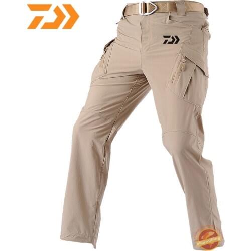 Brand Daiwa Outdoor Quick Dry Hiking Fishing Pants Men Summer Mountain Climbing Trousers Army Sport Waterproof Fishing Pants