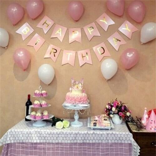 Paper Bunting Garland Banners Flags Happy Birthday Banner Boys Girl Baby Shower Decoration Wedding Birthday Party Supplies Decor