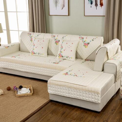 Three-Dimensional Rose Sofa Cover Cotton Non-Slip Sofa Towel Chair Covers Mats Living / Drawing Room decorative L Shape