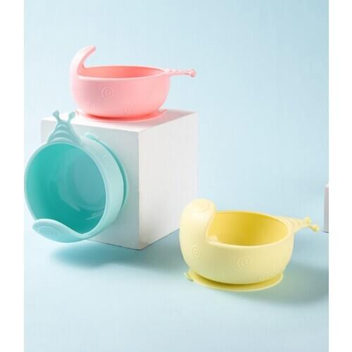 Childrens Tableware Drop-Resistant Silicone Snack Catcher Baby Solid Food Bowl Silicone Sucker Bowl