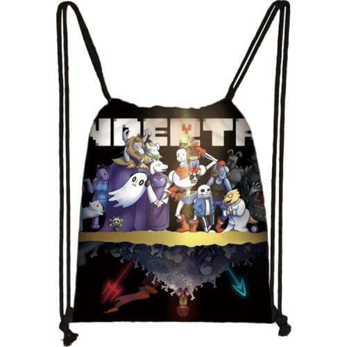 Undertale 3D Cartoon Kids Drawstring Backpack Shopping School Traveling Party Bags Birthday Gifts