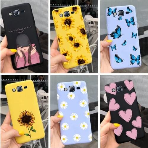 For Samsung J5 J7 2015 Case SM-J500F Colorful Sunflower Cover For Samsung Galaxy J5 2015 J500F J 7 J700F Phone Cases Soft Fundas