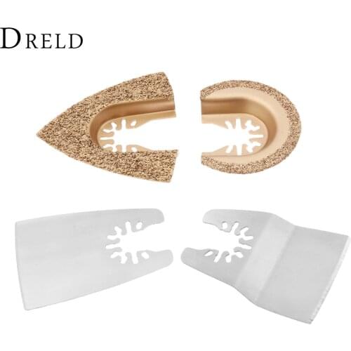 DRELD 4Pcs Carbide Oscillating MultiTool Carbide Saw Blade For Fein Bosch Multimaster Renovator Power Tools Metal Cutting Tool