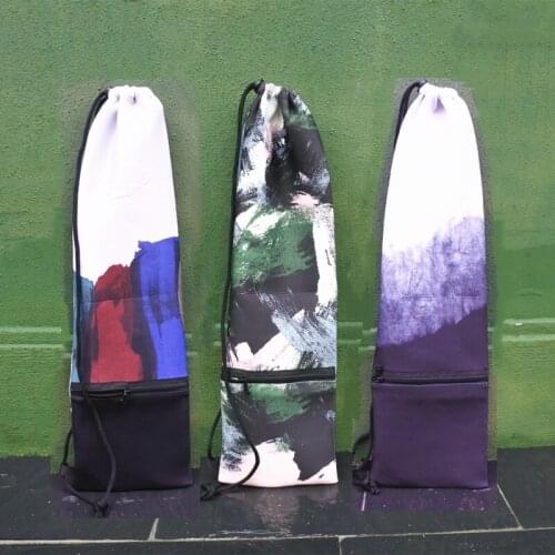 Retro fashion graffiti flannel badminton bag racket bag bag 2-3 racket bag men and women portable shoulder backpack