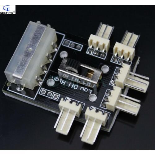 Gdstime 2 pcs/lot New Arrival 4Pin Molex to 6x 3Pin Fan HUB Expantion Card 12V