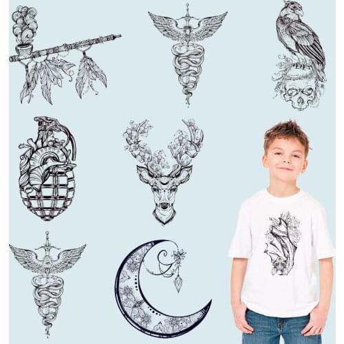 Totem Sword Heat-sensitive patches Stickers on fabric Washable Patches for clothing Heat Transfer PVC Patch DIY craft