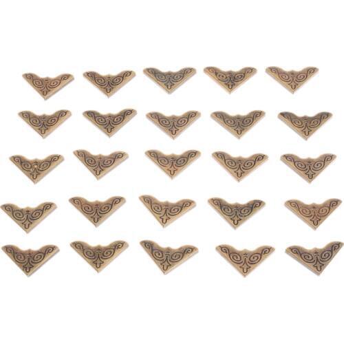 24pcs Antique Brass Book Metal Corner Protector Album Scrapbook Book Wooden Box Decorative Iron Corner Brackets for furniture