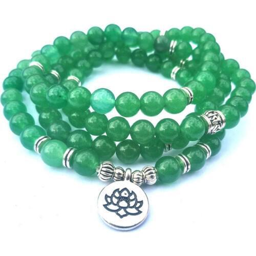 Fashion Matte Amazonite 108 Mala Beads Men Bracelet Or Necklace High Quality Charm New Design Lotus Bracelet Rosary Jewelry