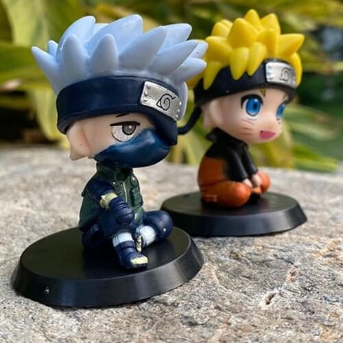7cm Naruto Q Ver. Anime Look Up Sitting Hatake Kakashi Uzumaki PVC Action Figure Model Collection Toys