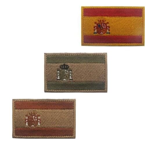 Outdoor Spanish Flag Embroidered SMD Backpack Armband Patch Military Tactical Bandage Fabric Sticker Embroidered Clothing