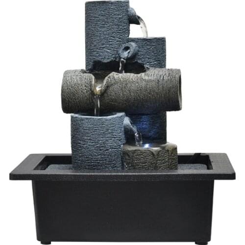 Tabletop Water Garden Zen Fountain with LED Light, Fountain Fengshui Indoor Decoration – Zen Meditation Tabletop Decorative