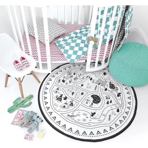INS New Large Graffiti Village Game Mat Children DIY Handmade Toy Mat Baby Interactive Play Climbing Pad