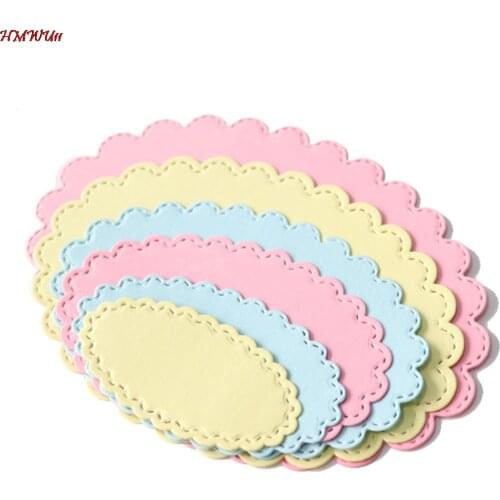 Oval Circle Scallop Frame Dies Cutting Decorative Scrapbooking Steel Craft Die Cut Create Stamp Embossing Paper Card 6pcs/set