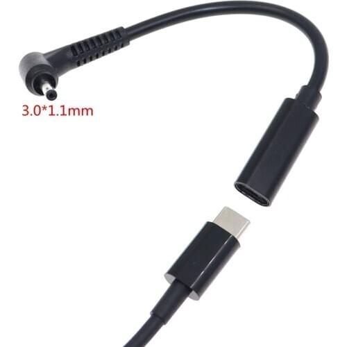USB Type C Female to 3.0*1.0 / 3.0x1.1mm Male Plug USB C Power Adapter Converter Laptop Charging Cable Cord for Acer Asus